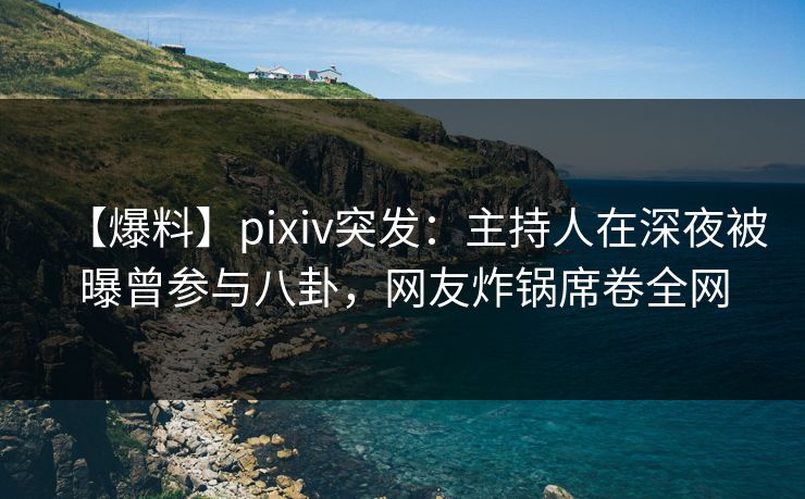 【爆料】pixiv突发：主持人在深夜被曝曾参与八卦，网友炸锅席卷全网