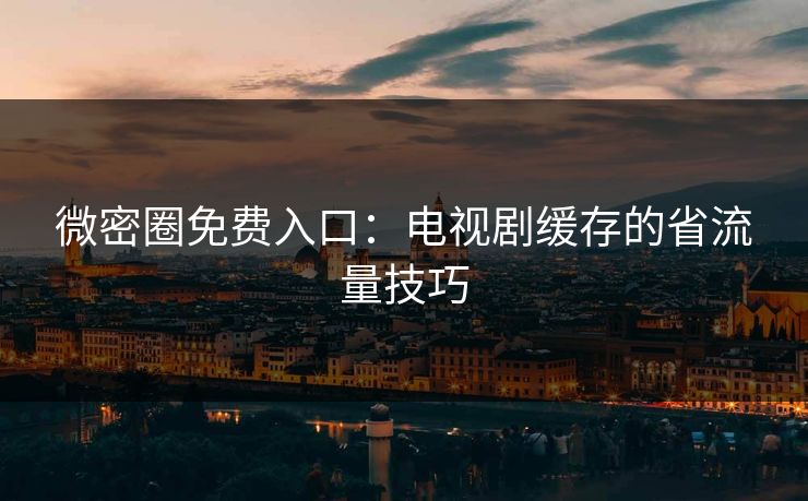 微密圈免费入口：电视剧缓存的省流量技巧