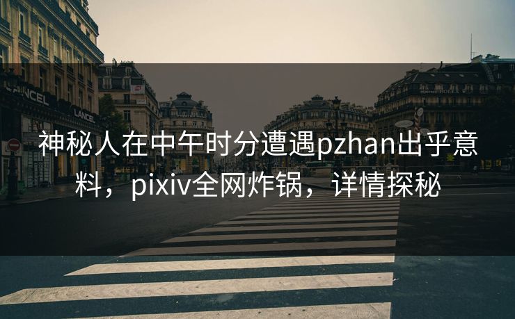 神秘人在中午时分遭遇pzhan出乎意料，pixiv全网炸锅，详情探秘