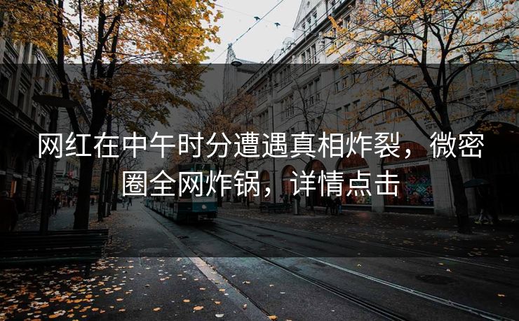网红在中午时分遭遇真相炸裂，微密圈全网炸锅，详情点击