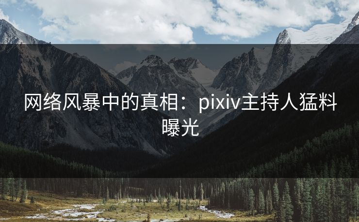 网络风暴中的真相:pixiv主持人猛料曝光 网络风暴中的真相:pixiv主持人猛料曝光