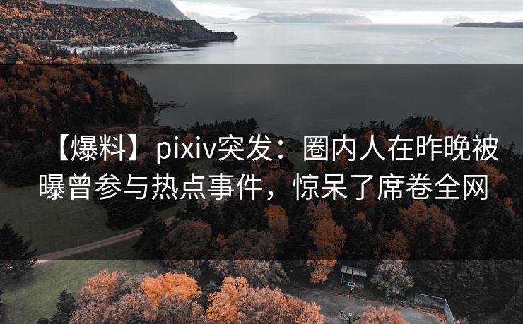 【爆料】pixiv突发：圈内人在昨晚被曝曾参与热点事件，惊呆了席卷全网