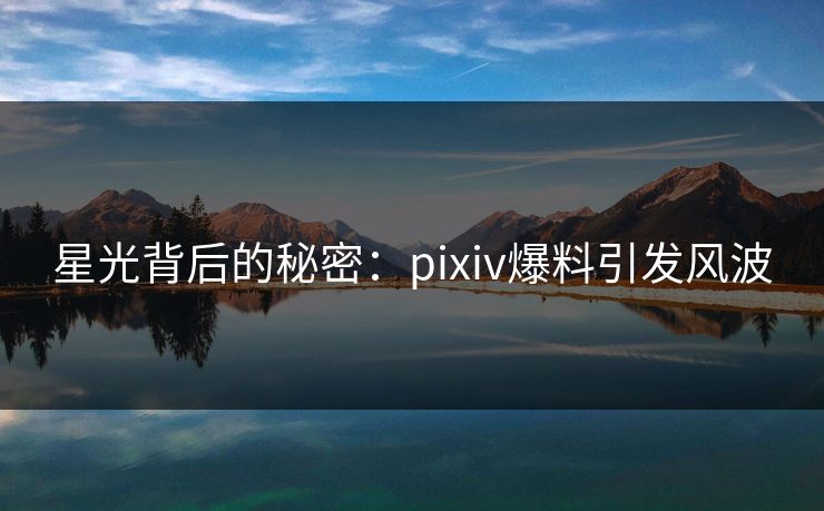 星光背后的秘密：pixiv爆料引发风波